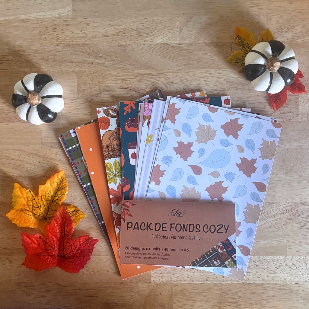 Lot de 40 fonds pour le scrapbooking - Automne en douceur