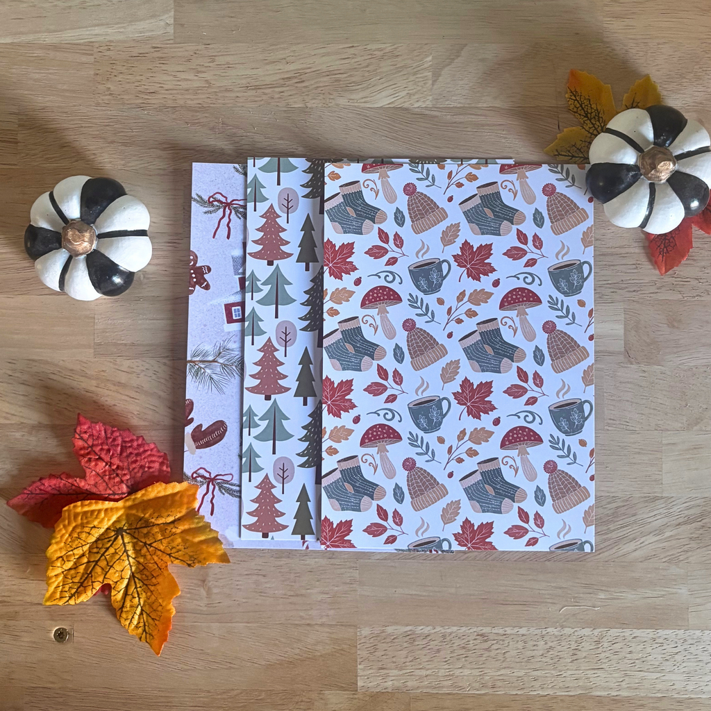 Lot de 40 fonds pour le scrapbooking - Automne en douceur