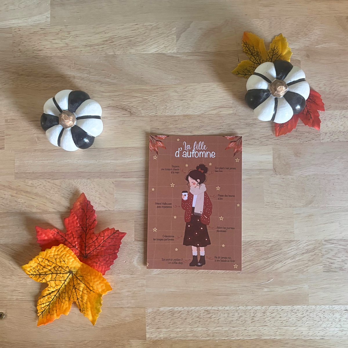 Carte mantra A6 - La fille d'automne - Automne en douceur