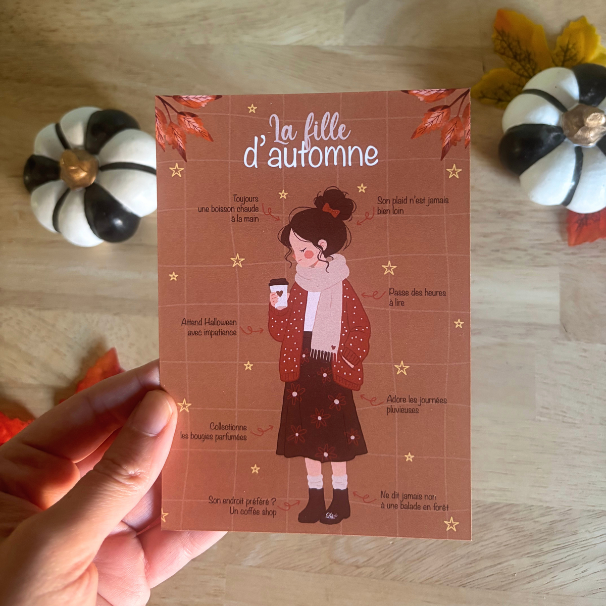 Carte mantra A6 - La fille d'automne - Automne en douceur