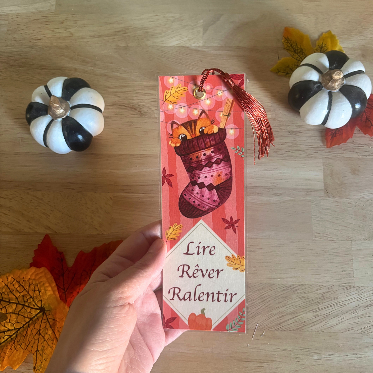 Marque-page "Lire, Rêver, Ralentir" - Automne en douceur