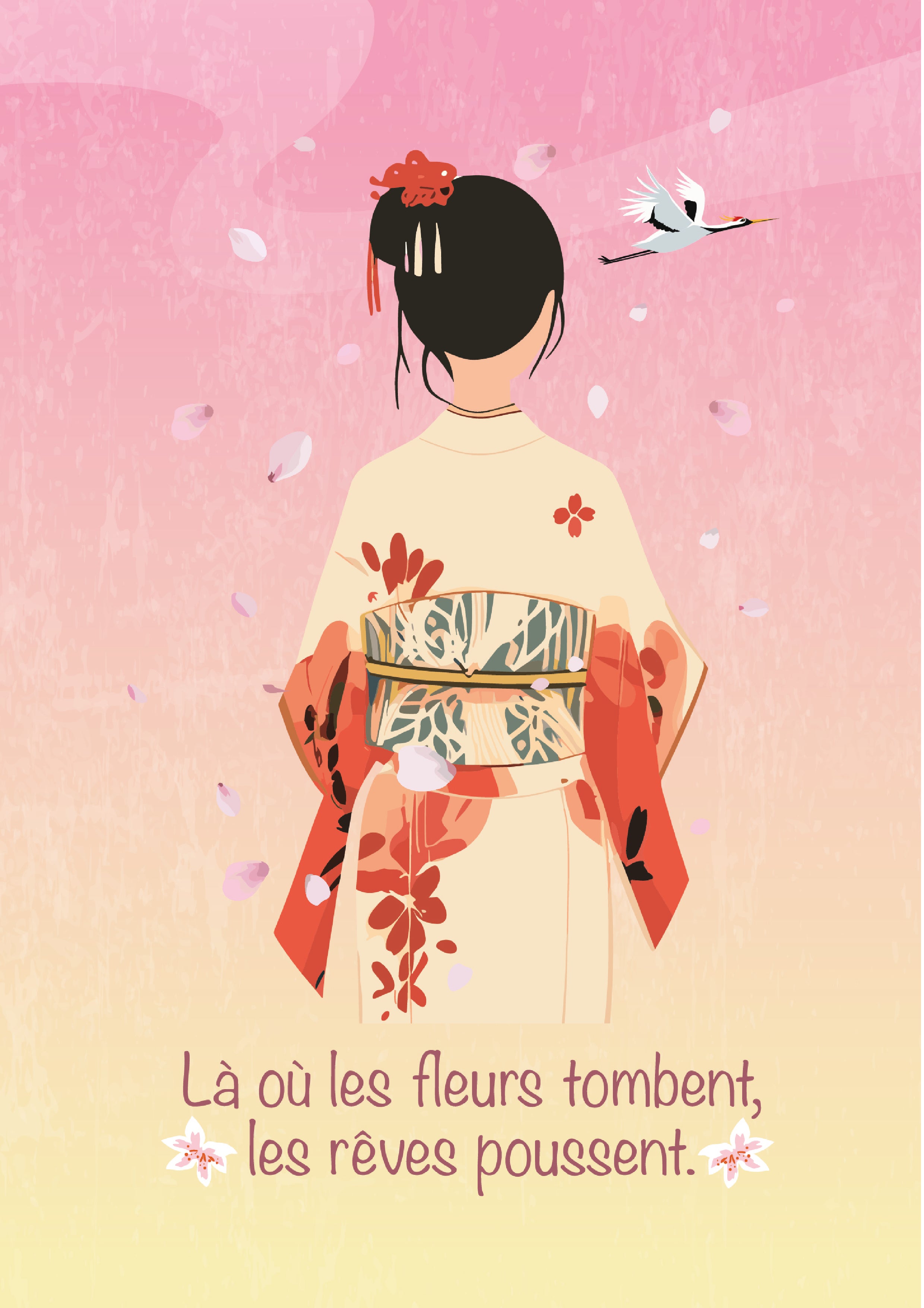 Affiche Blossom Dream - Illustration florale poétique - Univers doux et coloré (A5 / A4)
