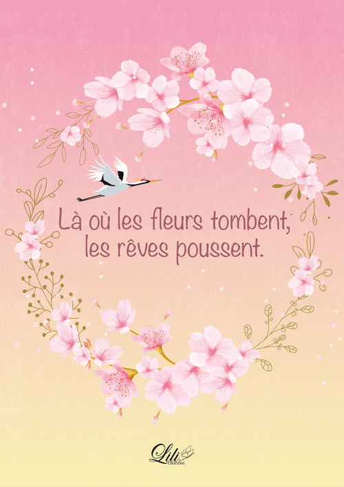 Affiche Blossom Dream - Illustration florale douce et coloré - Univers poétique (A5 / A4)