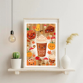 Affiche Citrouille et compagnie - Illustration automnale et Halloween (A5 / A4)