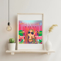 Affiche Festival d'été - Illustration psychédélique et musicale (20x20 cm)