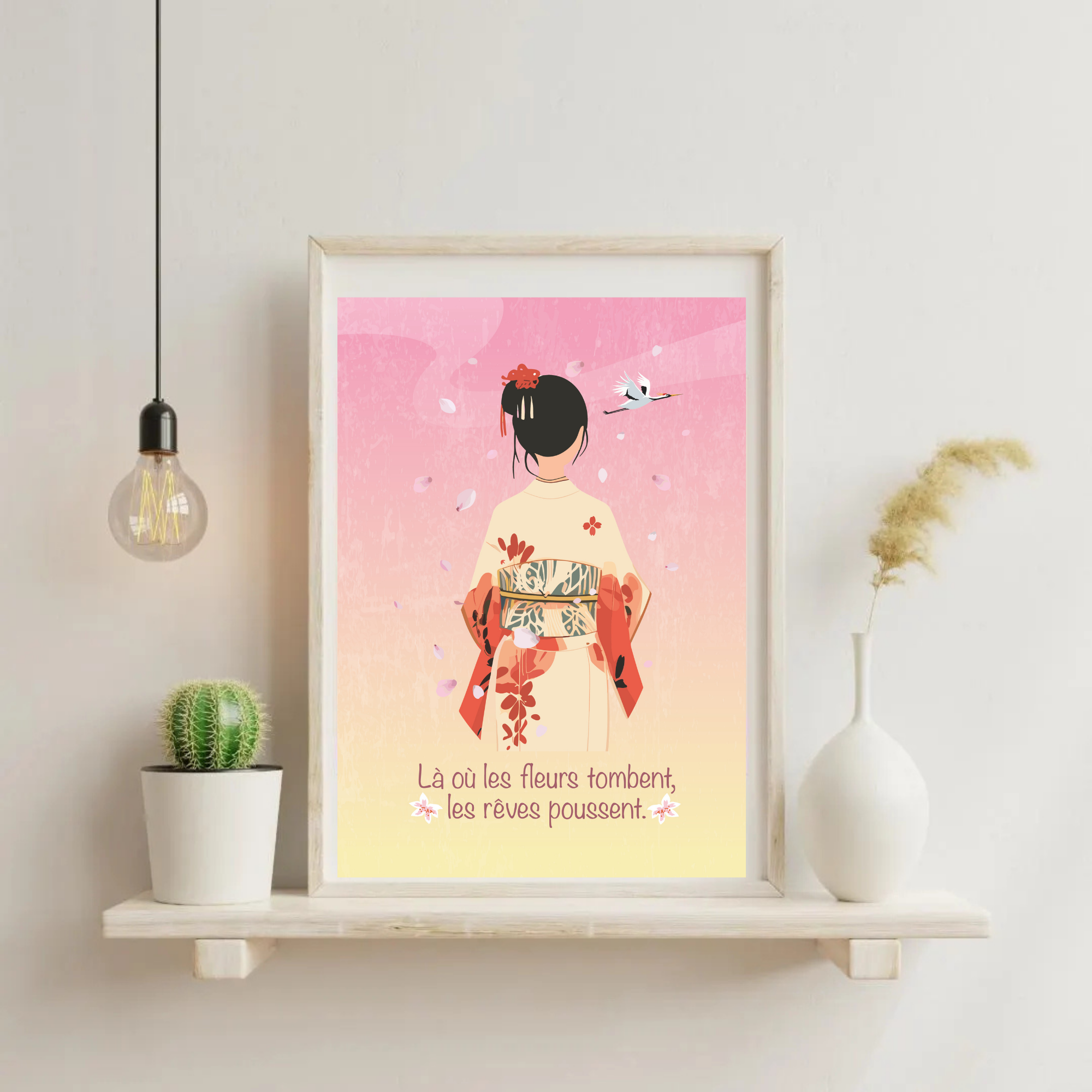 Affiche Blossom Dream - Illustration florale poétique - Univers doux et coloré (A5 / A4)