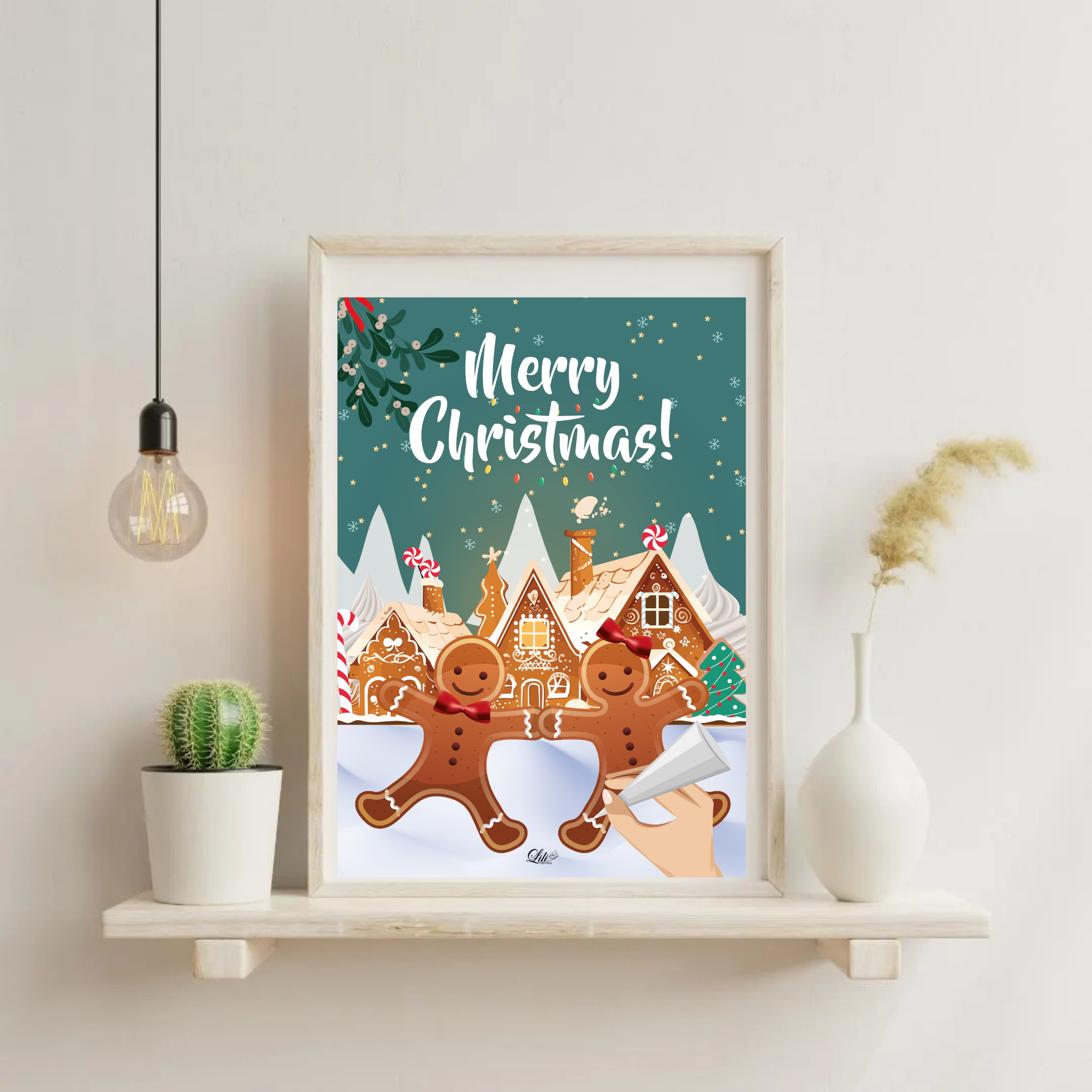 Affiche Noël sucré - Illustration gourmande et festive de Noël (A5 / A4)