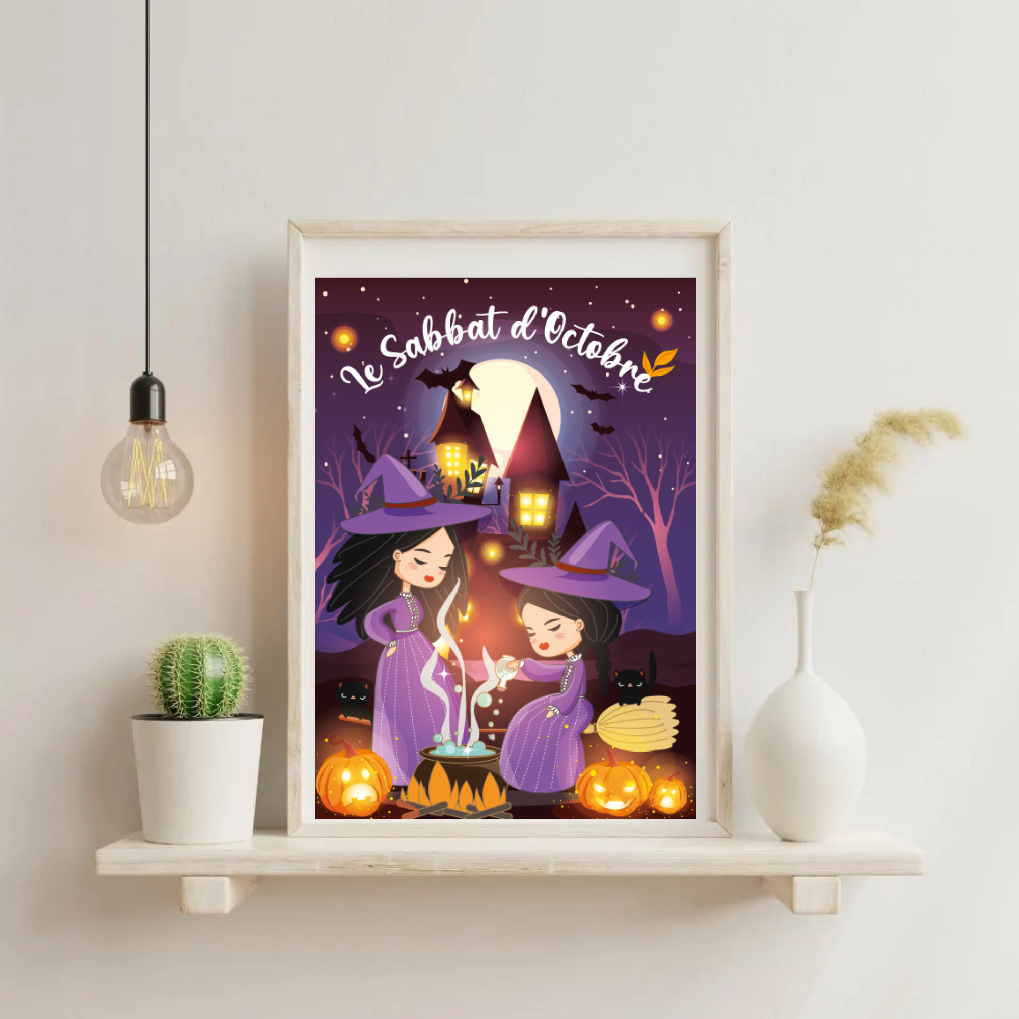 Affiche La veillée des sorcières - Illustration magique et féerique (A5 / A4)