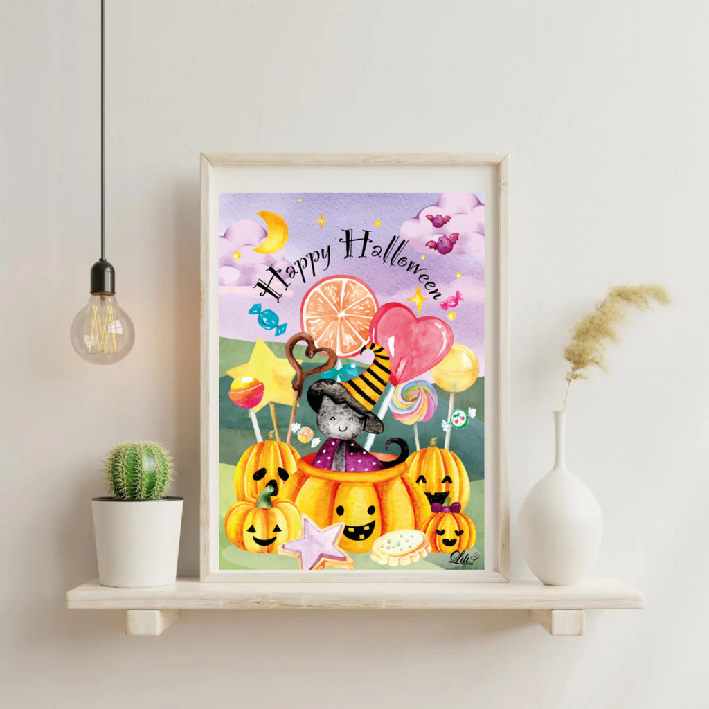 Affiche Douceurs ensorcelées - Illustration magique et colorée (A5 / A4)