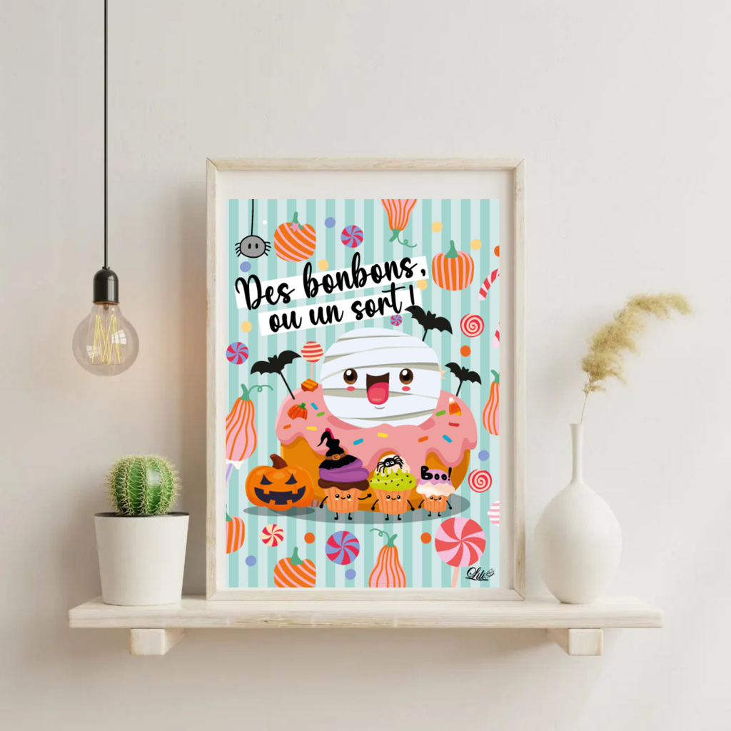 Affiche La Parade des Friandises Monstrueuses - Illustration Halloween gourmande et fun (A5 / A4)