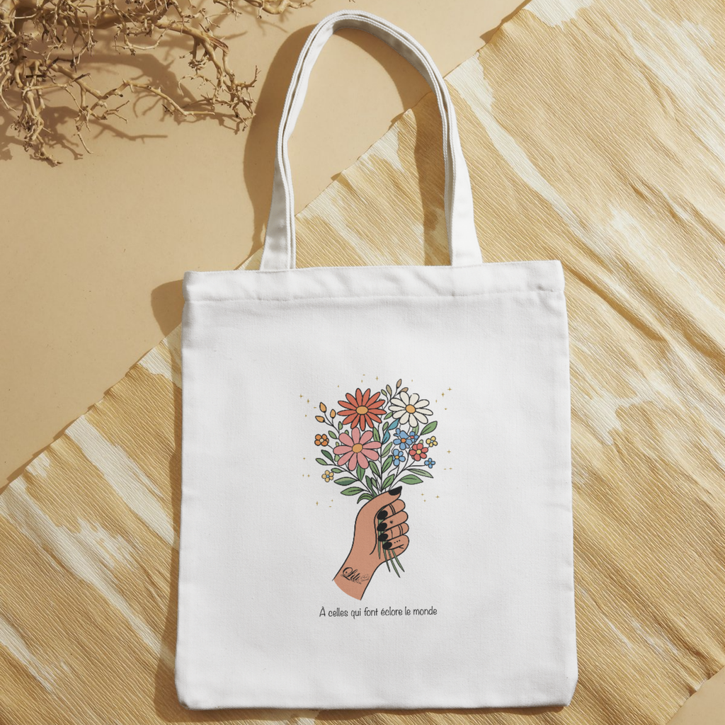 Tote bag féministe illustré - Sac coton "Celles qui font éclore le monde"