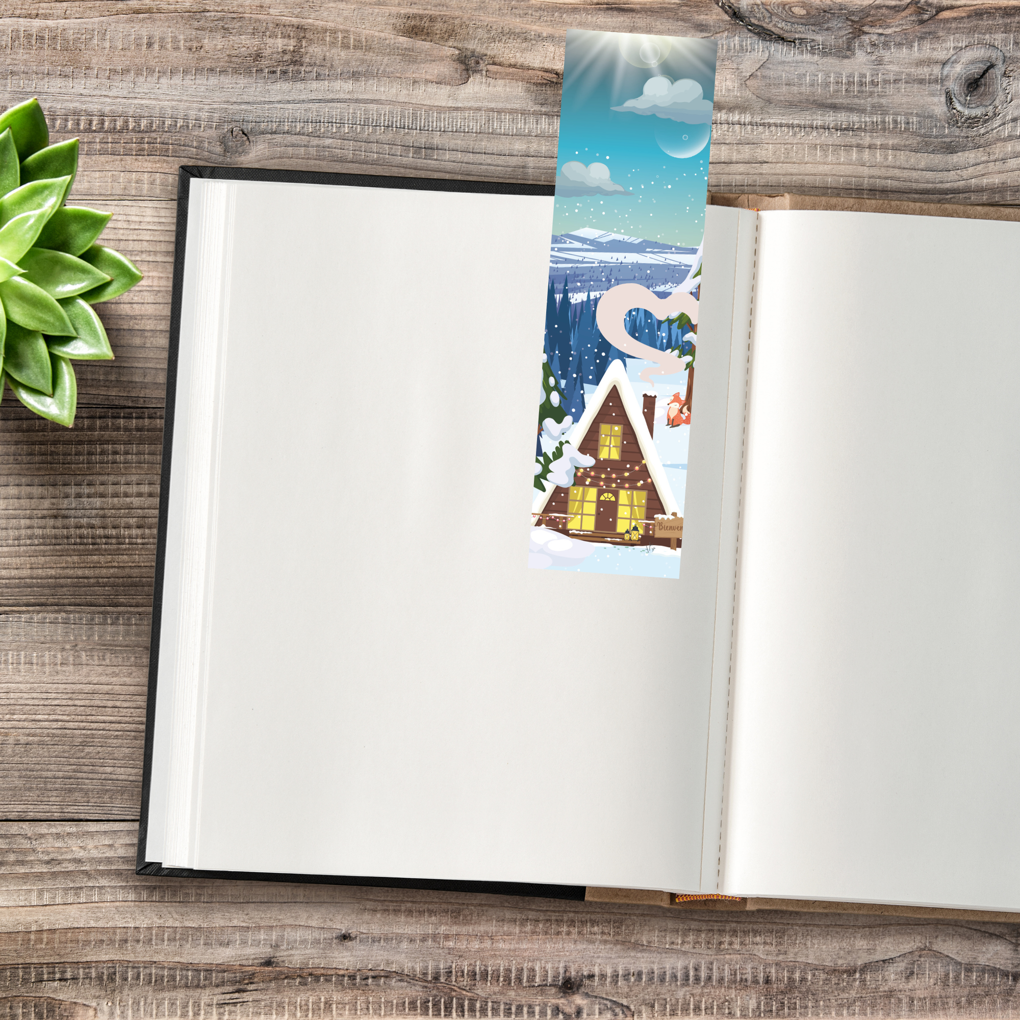 Marque-page Hiver douillet - Illustration douce et cocooning