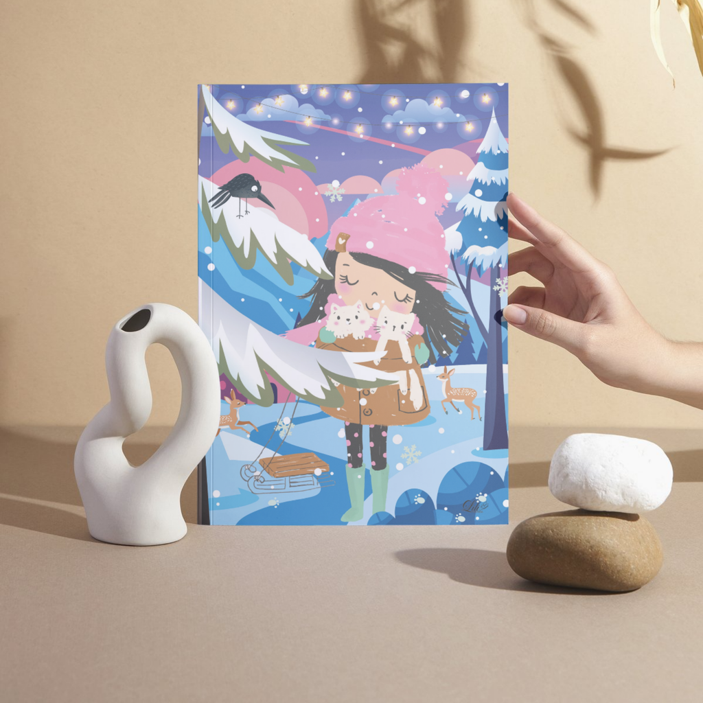 Carnet Balade d'hiver - Carnet illustré A5 doux et apaisant