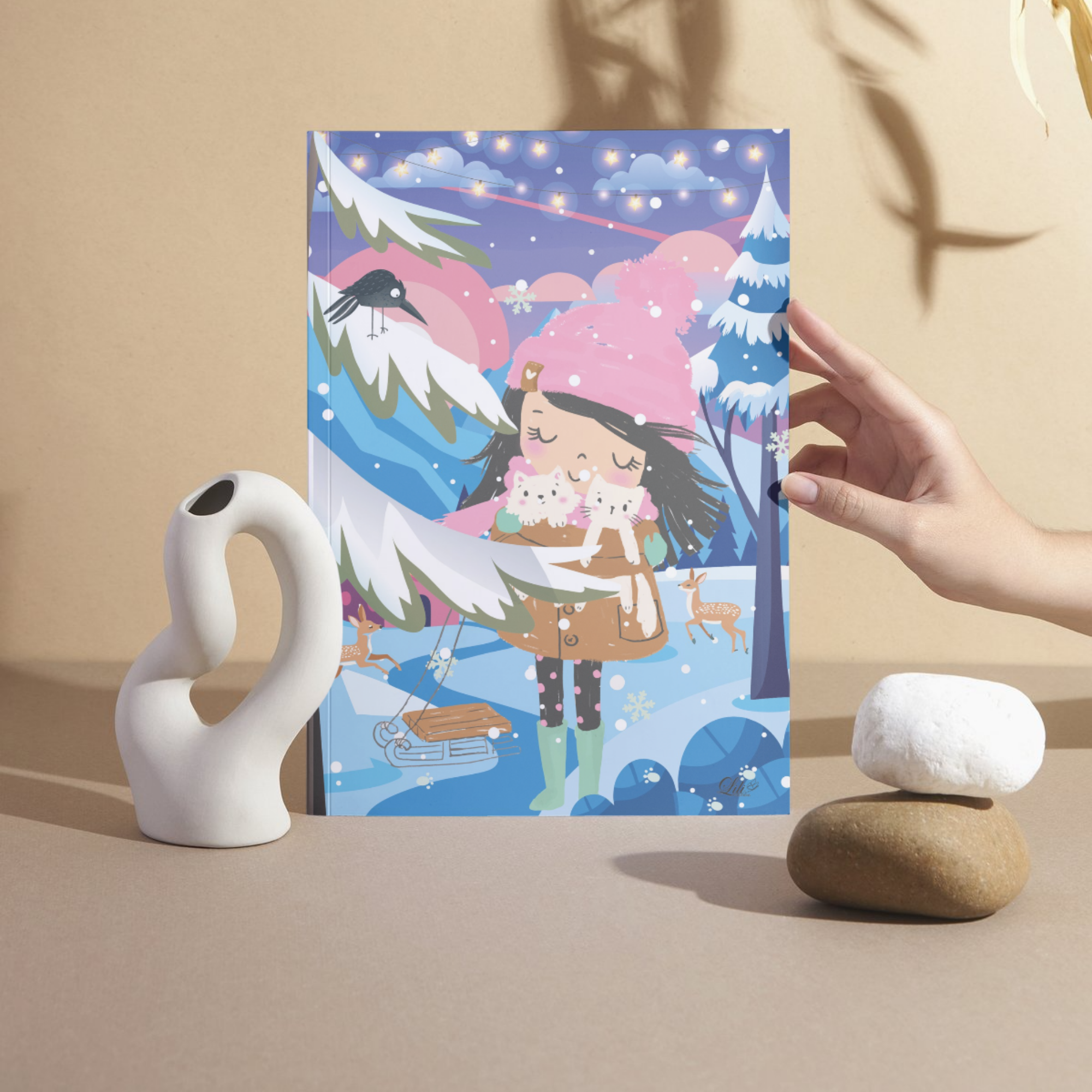 Carnet Balade d'hiver - Carnet illustré A5 doux et apaisant