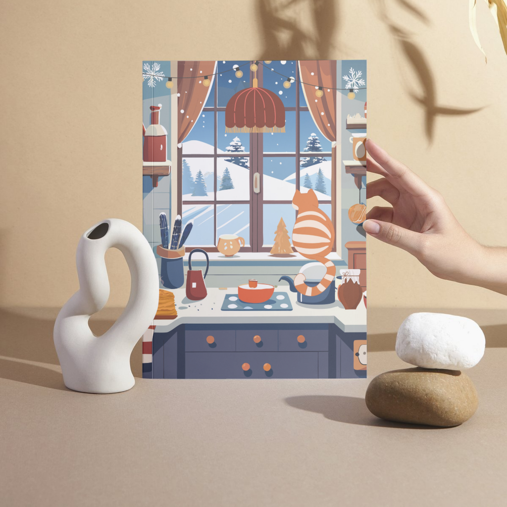 Carnet Après-midi d'hiver - Carnet illustré A5 cosy et réconfortante