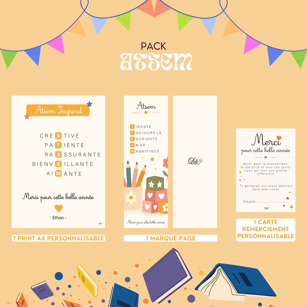Pack Cadeau Atsem personnalisé - Fin d'année scolaire