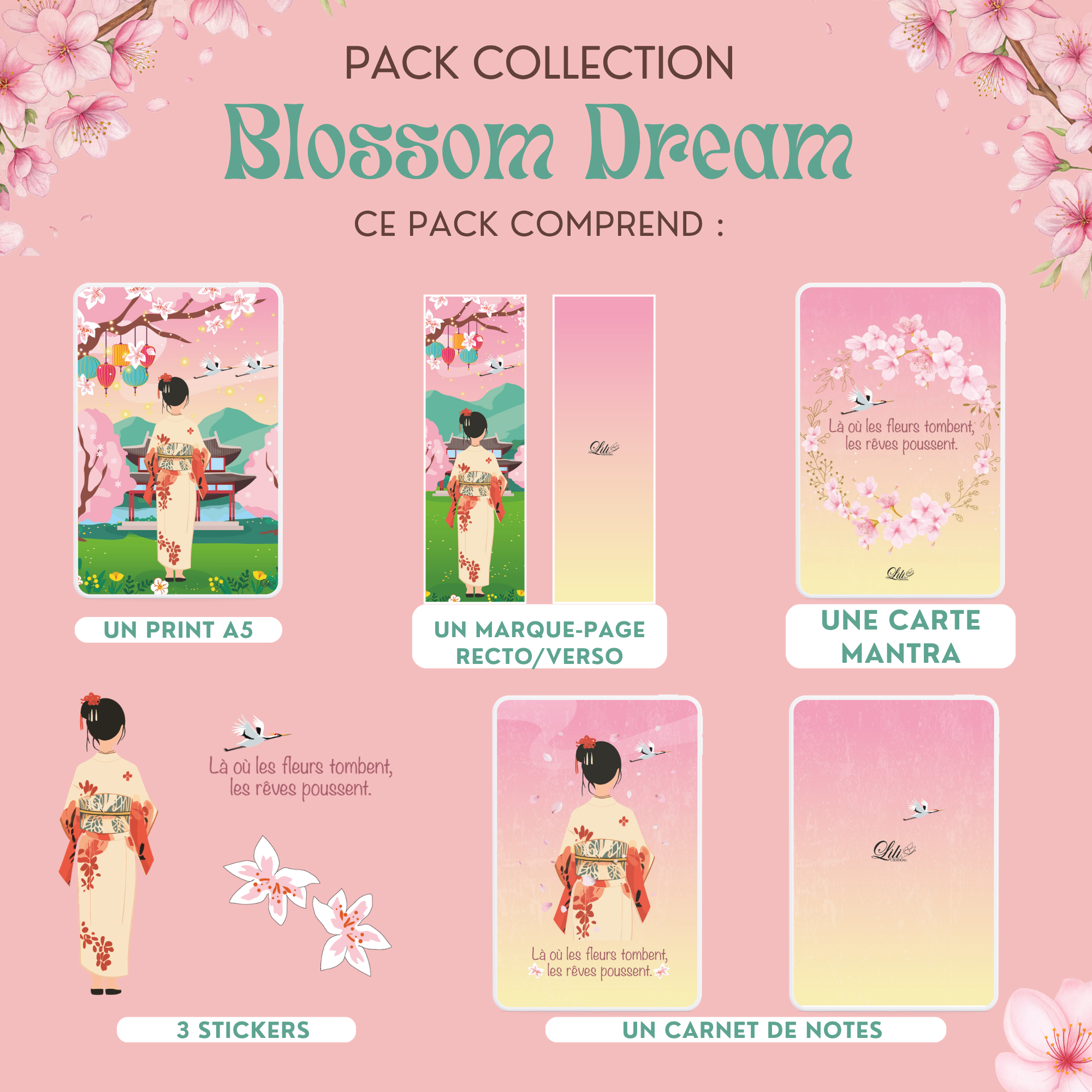 Pack Blossom Dream - Papeterie illustrée
