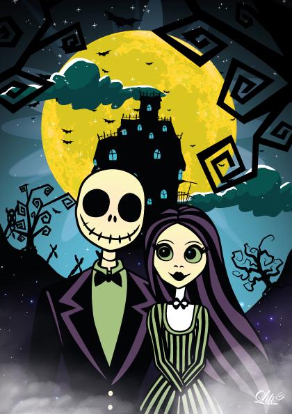 Affiche Les Amants de l'Ombre - Illustration gothique et romantique (A5 / A4)
