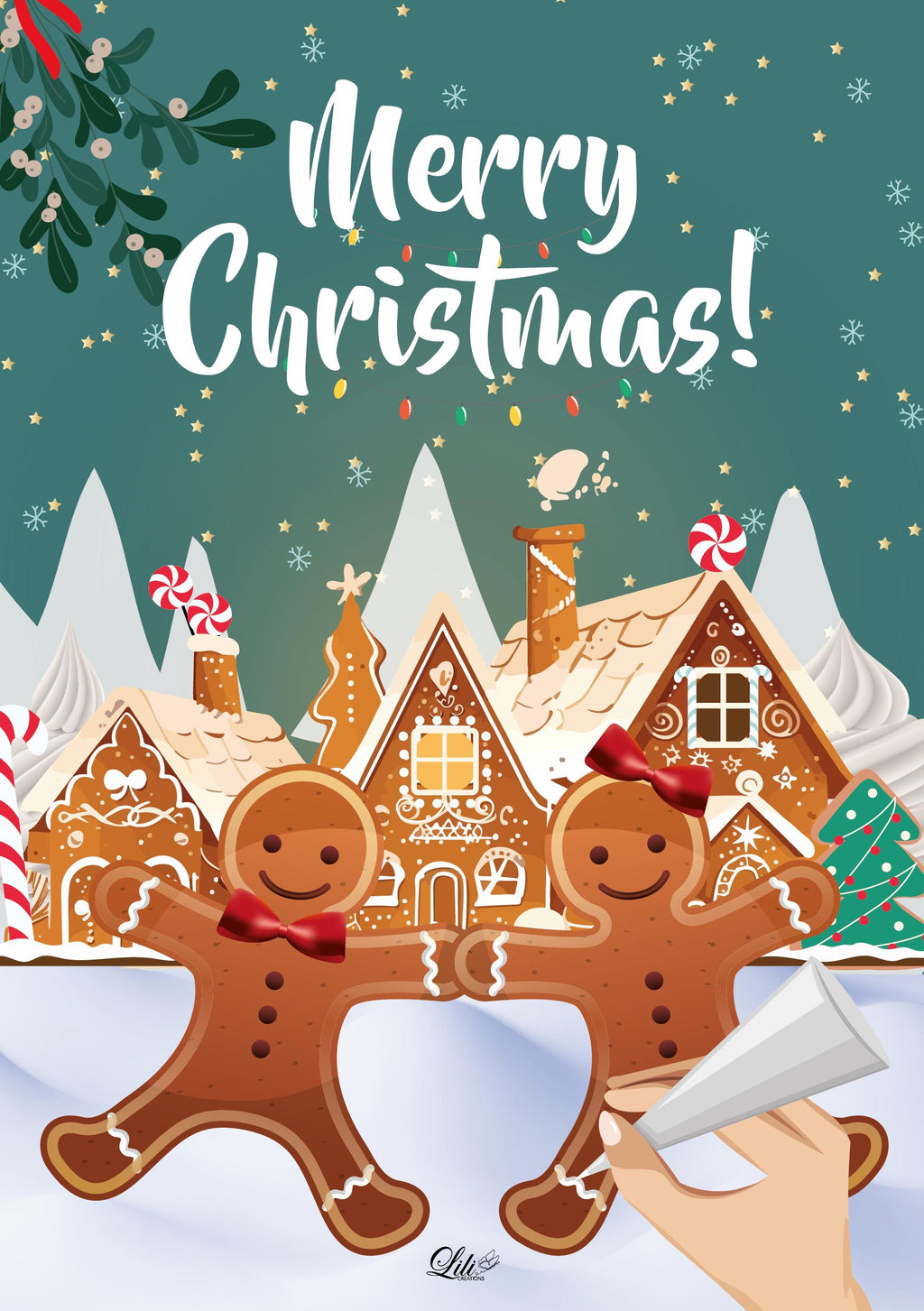 Affiche Noël sucré - Illustration gourmande et festive de Noël (A5 / A4)